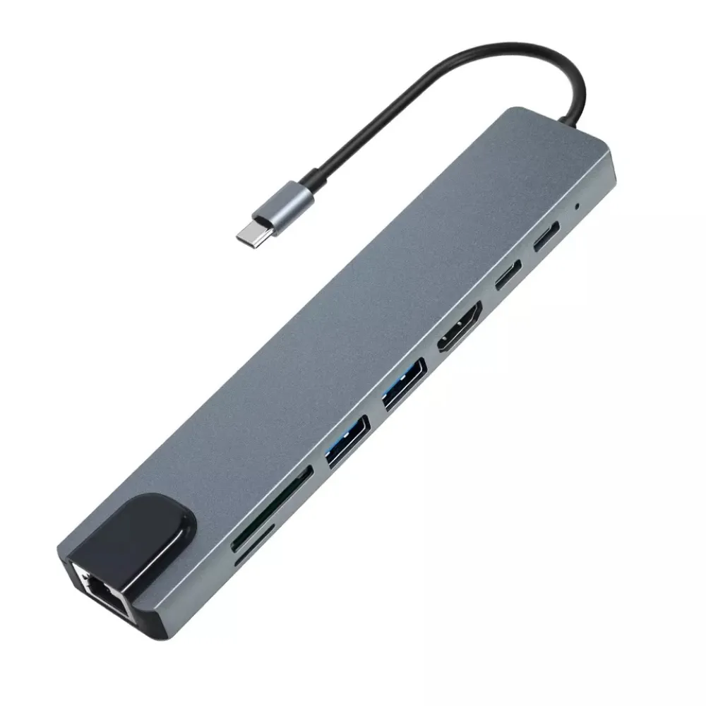 ADAPTADOR ALDEEPO AD-KZ05, USB,TIPO C, HDMI, LECTOS SD/TF, RJ45