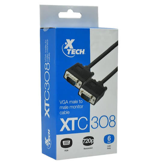 CABLE DE VIDEO XTECH XTC-308 VGA DB15 MACHO/DB15 MACHO, LONGITUD 6 PIES (1.8M), SHIELDED XTC-308
