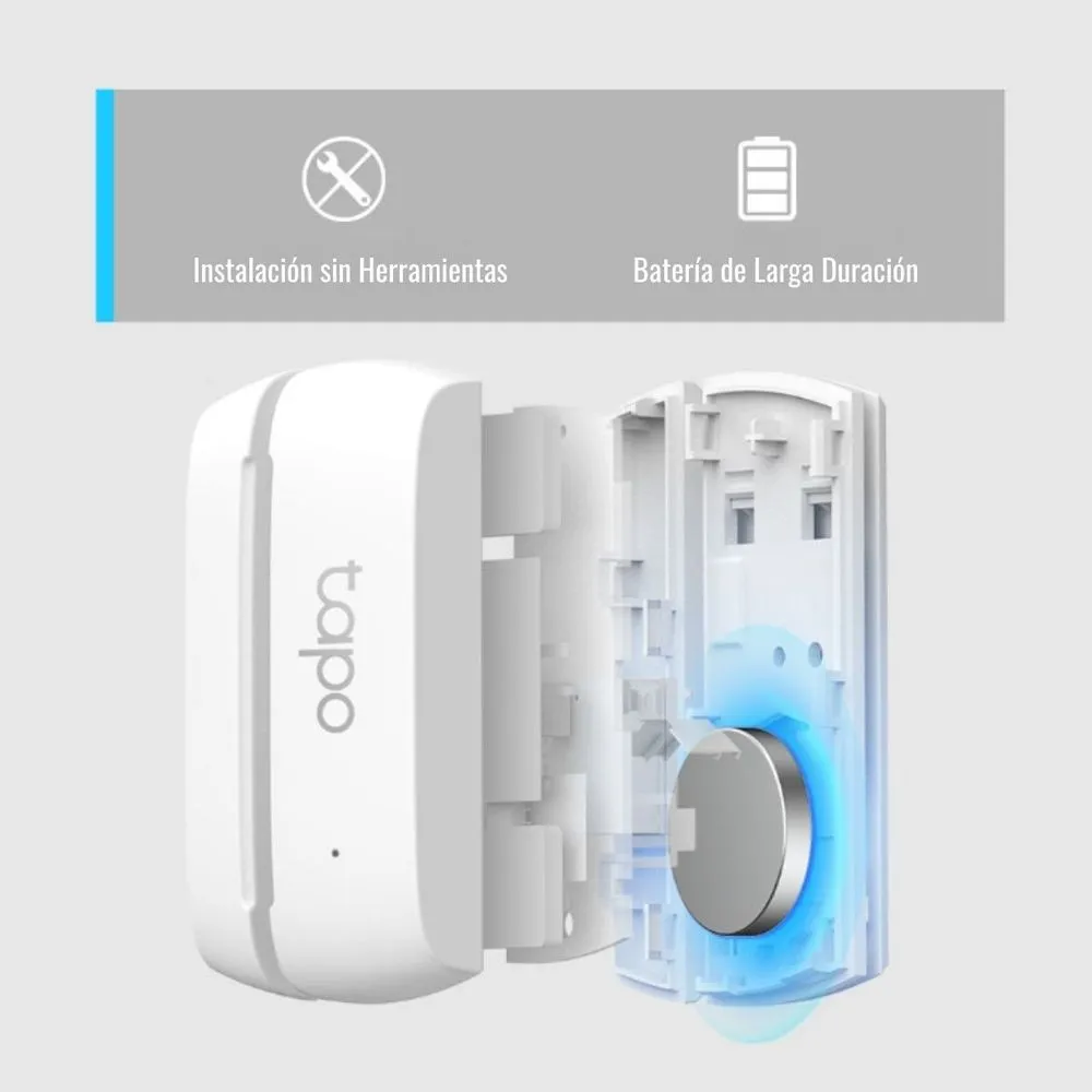 ELECTRONICO INTELIGENTE - SENSOR DE CONTACTO - TP-LINK - TAPO T110 - SENSOR DE CONTACTO/PUERTA/VIDRIO INTELIGENTE, WI-FI, APP TAPO, BATERIA, NOTIFICACIONES - Vista 4