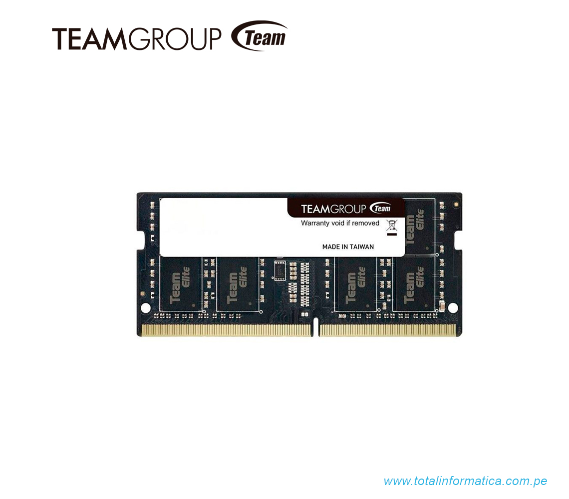 MEMORIA RAM - TEAM GROUP - ELITE TED432G3200C22 - 32GB DDR4-3200MHZ, SODIMM, CL22, 1.2V, PARA LAPTOP, NON-ECC - TED432G3200C22