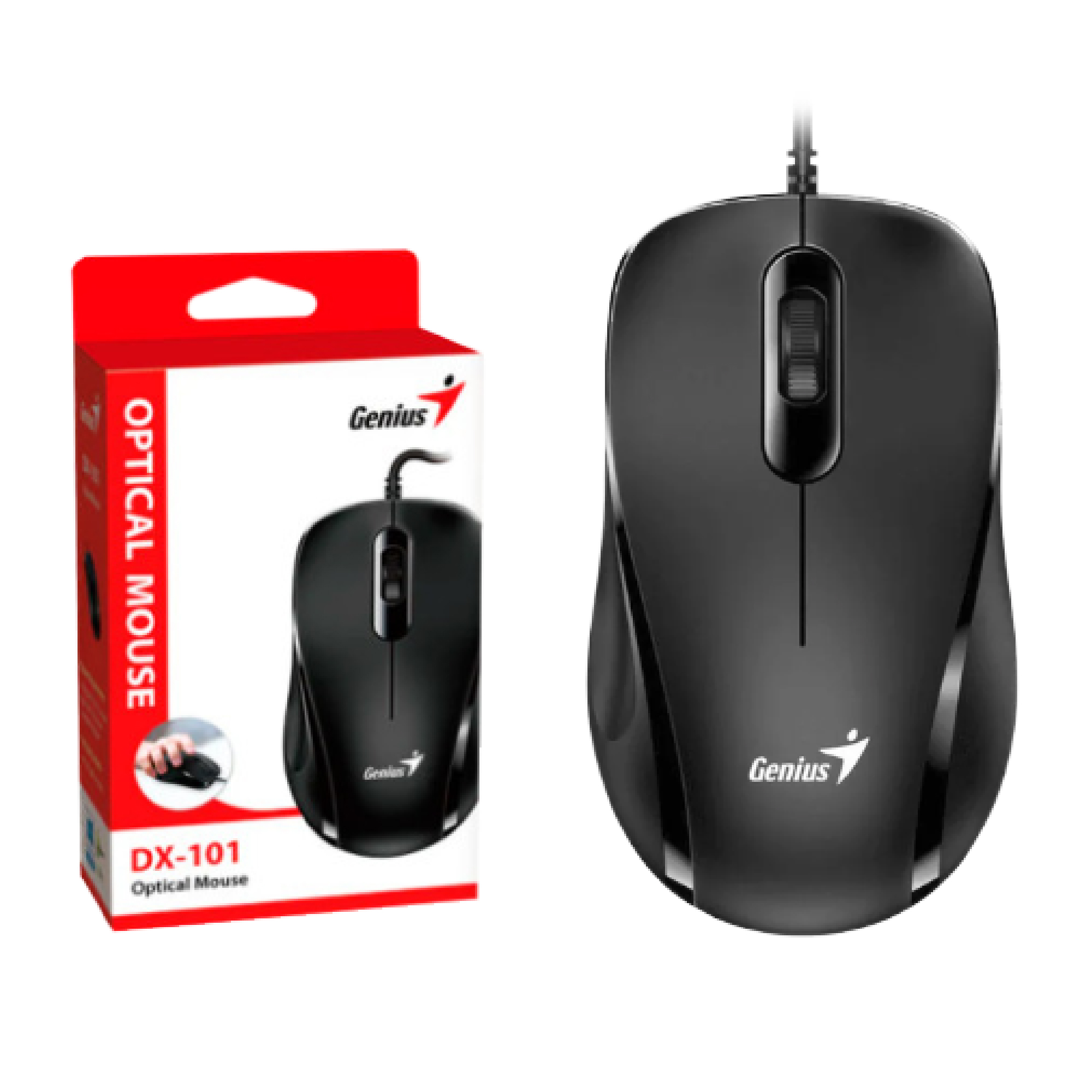 MOUSE GENIUS DX-101 ÓPTICO 1200 DPI USB COLOR NEGRO, PRECISIÓN Y COMODIDAD PARA TU PC (31010026400)