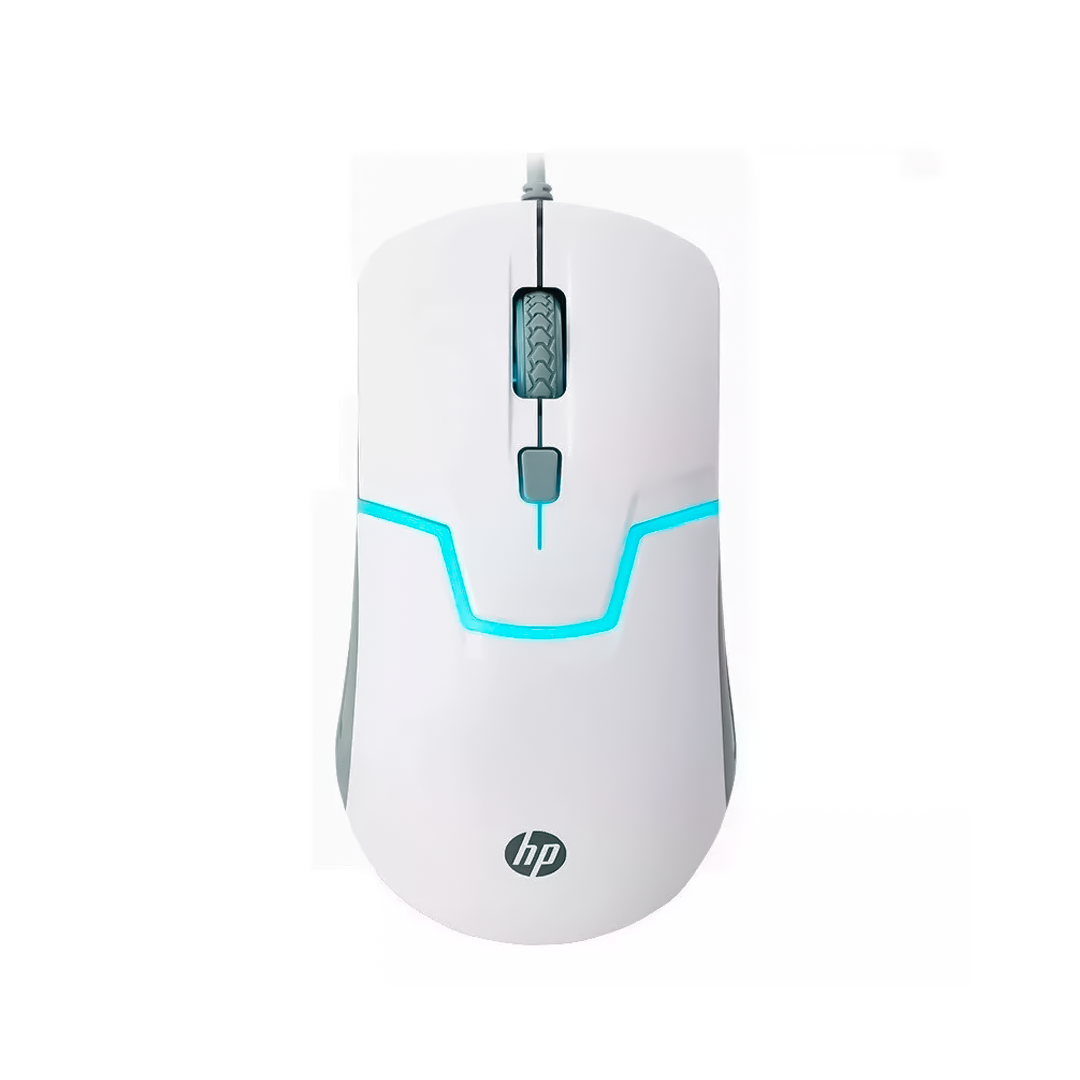 MOUSE GAMER - HP - M100S 4QM87AA#UUF - MOUSE GAMER ALAMBRICO, DPI 1000/1600/2000/3200, 6 BOTONES, COLOR BLANCO - 4QM87AA