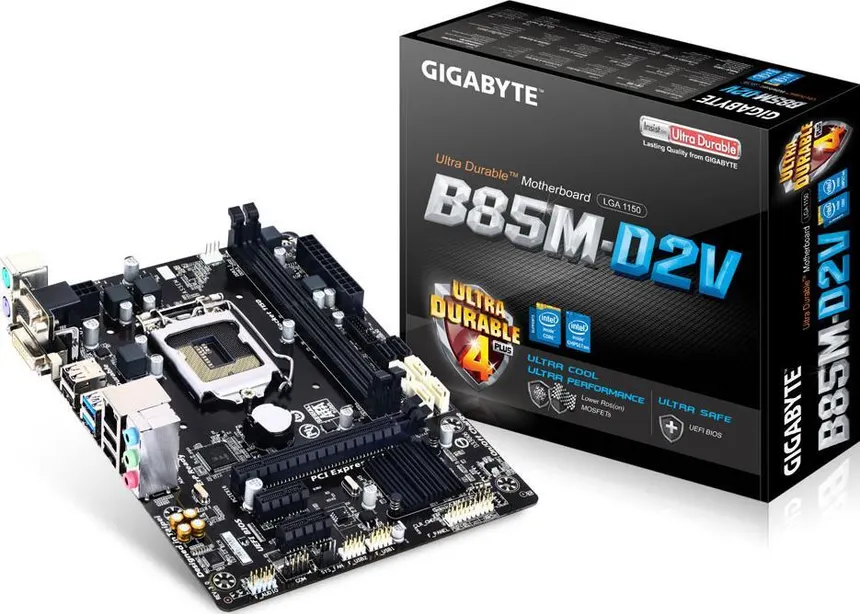 PLACA MADRE - GIGABYTE - GA-B85M-D2V - PLACA BASE MICRO-ATX, CHIPSET INTEL B85, SOCKET LGA1150, DDR3, VGA, DVI, USB 3.0 - GA-B85M-D2V