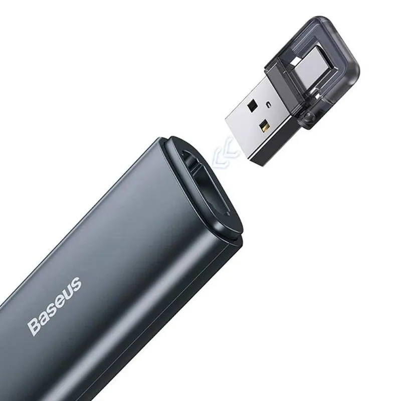 PRESENTADOR LASER BASEUS INALAMBRICO USB+TIPO C NEGRO - Vista 3