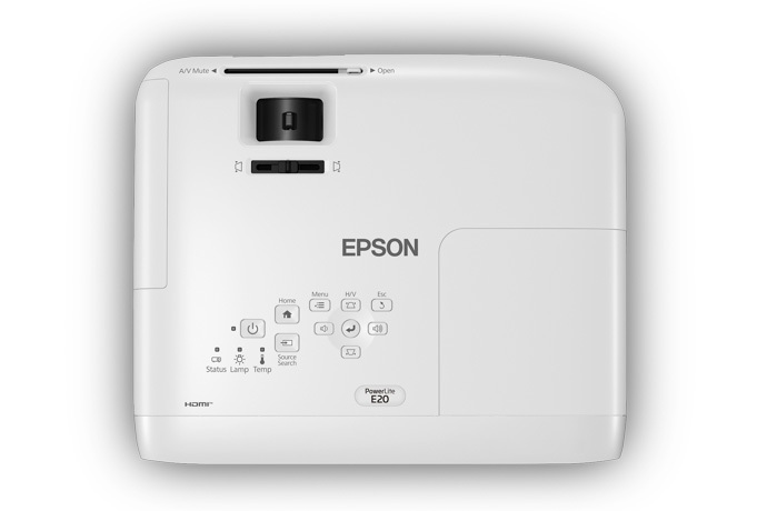 PROYECTOR EPSON POWERLITE E20-RESOLUCION 1024X768, CONECTORES VGA RTC, USO EDUCATIVO/COMERCIAL - V11H981020 - Vista 4