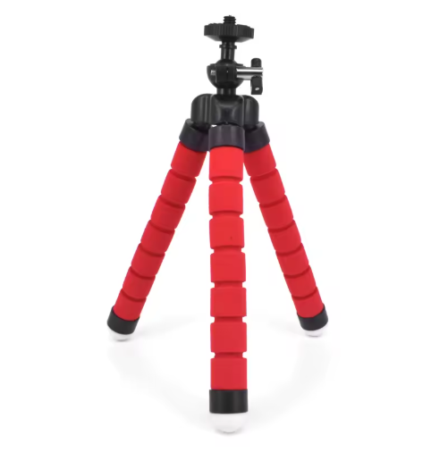 SOPORTE TRIPODE OCTUBUS FLEXIBLE MINI ESPONJA PARA TELEFONO MOVIL (ROJO)