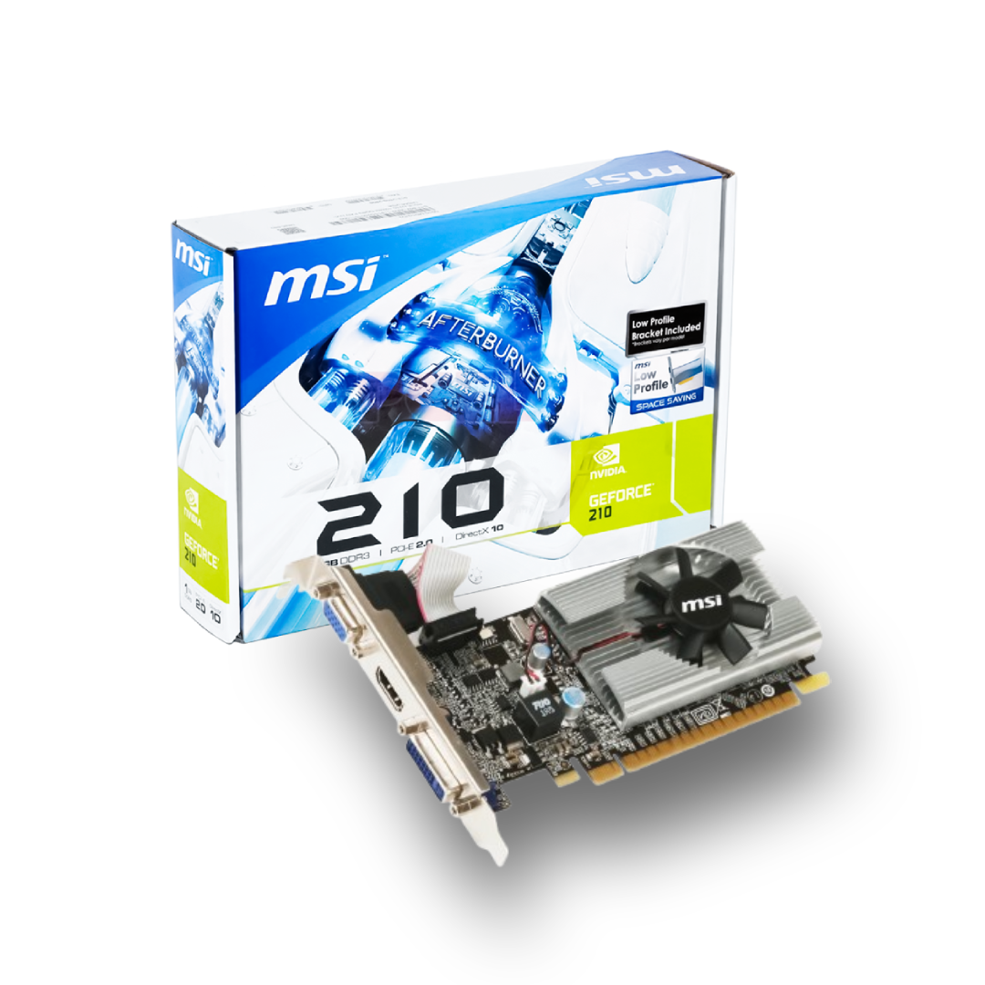 TARJETA DE VIDEO MSI, NVIDIA GEFORCE 210, 1GB DDR3, 64-BIT, PUERTOS HDMI/DVI/VGA, PCI-E 2.0 X16, (N210-MD1G/D3)